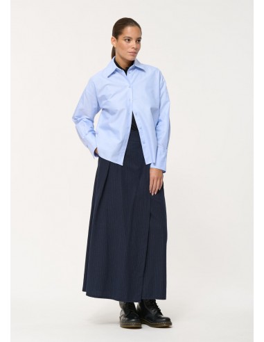 Chemise oversize bleu ciel en coton à poignets retournables Jusqu'à 80% De Réduction