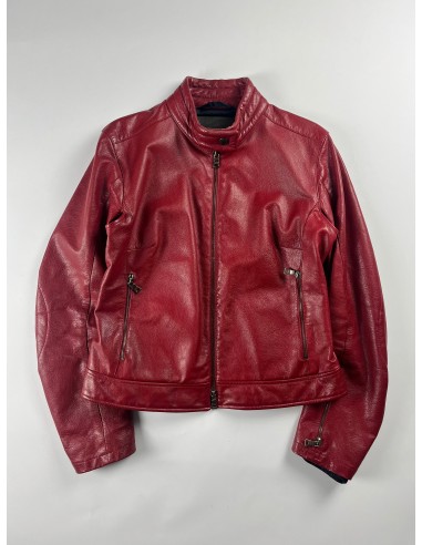 Prada Padded Elbows Red Leather Motor Jacket SS 2000 - S suggérées chez