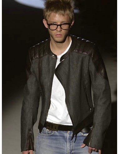 Gucci Asymmetrical Denim Motor Jacket SS 2002 - M Profitez des Offres !