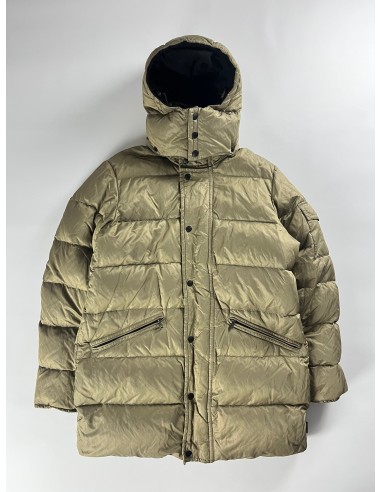 Moncler Camel Bright Metallic Long Down Jacket - XL 50% de réduction en Octobre 2024