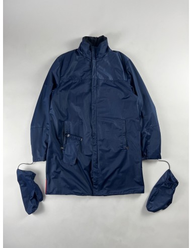 Prada Eskimo Technical Long Navy Nylon Jacket FW 1999 - M la colonne vertébrale