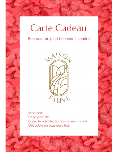 Carte cadeau couture Maison Fauve Toutes les collections ici