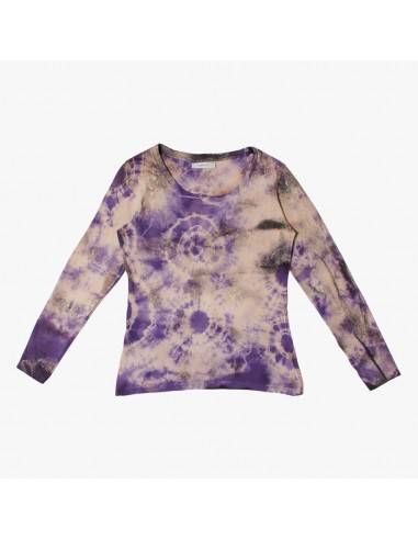 T-shirt manches longues batik violet / M/L / l'évolution des habitudes 